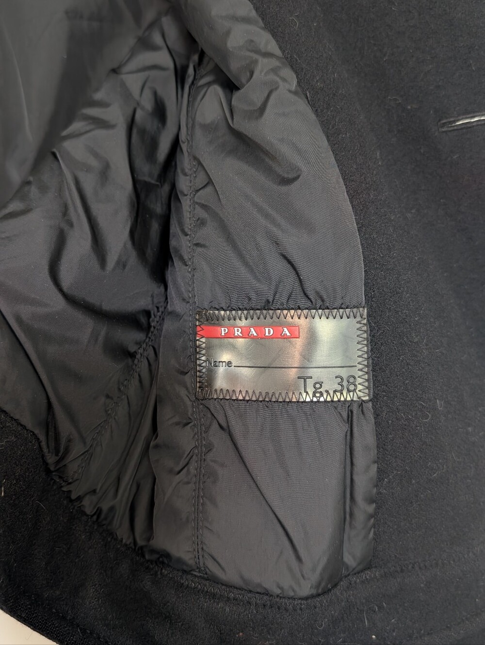 PRADA Milano Black Wool Alpaca Cropped Moto Military Jacket Art 280828 Tg 38 US - Picture 7 of 11